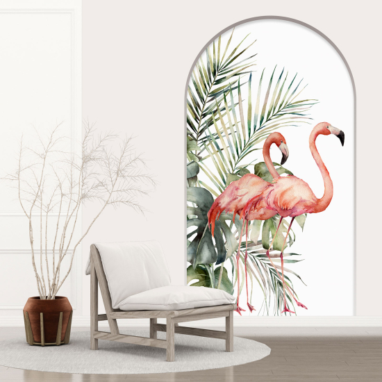 Vinilo Adhesivo Decorativo trampantojo 3D - Flamencos Rosados