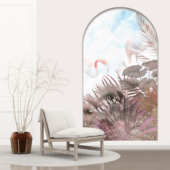 Vinilo Adhesivo Decorativo trampantojo 3D - Flamencos Rosados