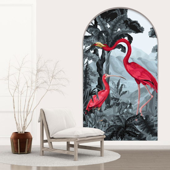 Vinilo Adhesivo Decorativo trampantojo 3D - Flamencos rosas