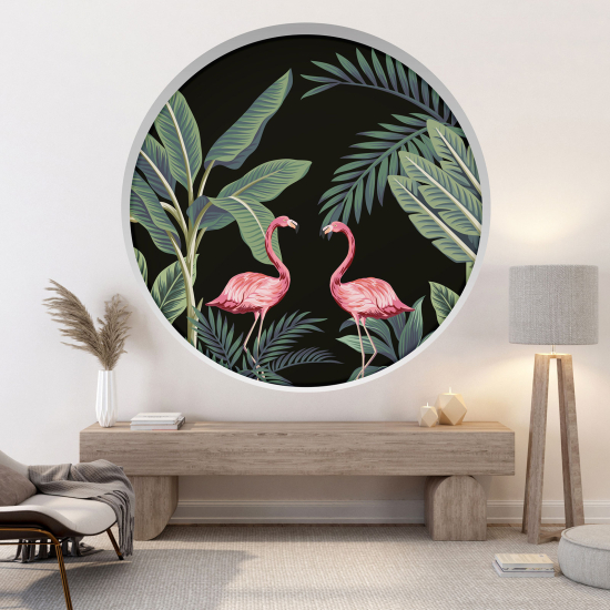 Vinilo Adhesivo Decorativo trampantojo 3D - Flamencos rosas