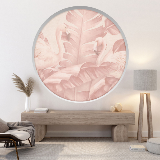 Vinilo Adhesivo Decorativo trampantojo 3D - Flamencos rosas