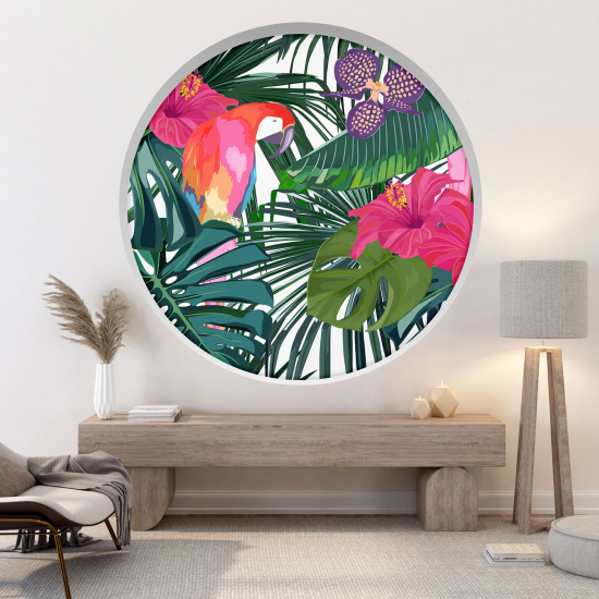 Vinilo Adhesivo Decorativo trampantojo 3D - Flores loro