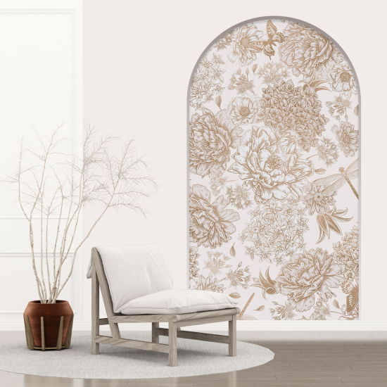 Vinilo Adhesivo Decorativo trampantojo 3D - Flores Mariposa
