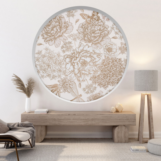 Vinilo Adhesivo Decorativo trampantojo 3D - Flores Mariposa