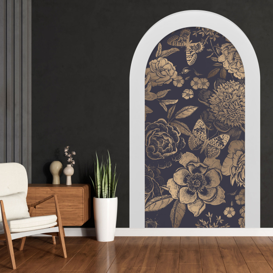 Vinilo Adhesivo Decorativo trampantojo 3D - Flores Mariposas