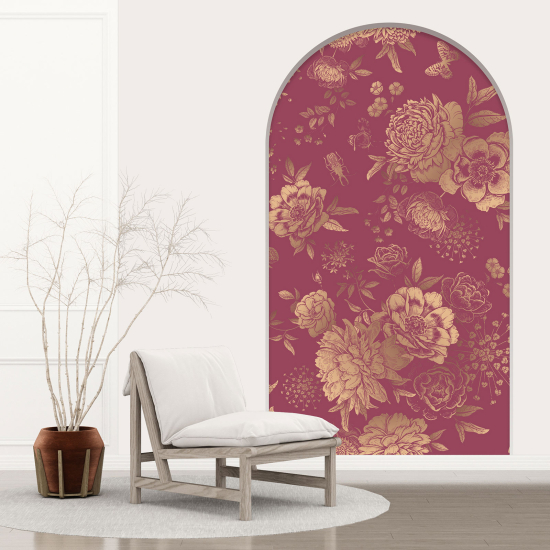 Vinilo Adhesivo Decorativo trampantojo 3D - Flores Mariposas