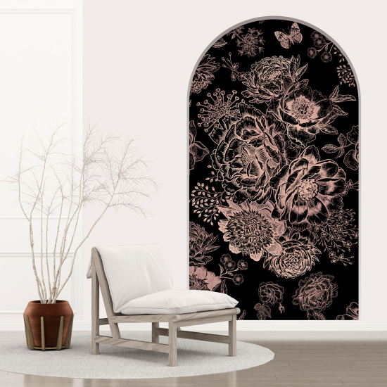 Vinilo Adhesivo Decorativo trampantojo 3D - Flores Mariposas