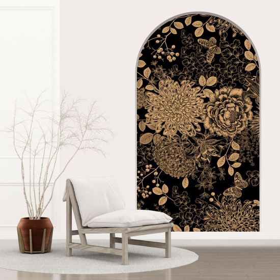 Vinilo Adhesivo Decorativo trampantojo 3D - Flores Mariposas