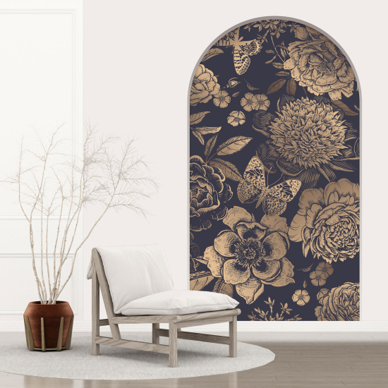 Vinilo Adhesivo Decorativo trampantojo 3D - Flores Mariposas
