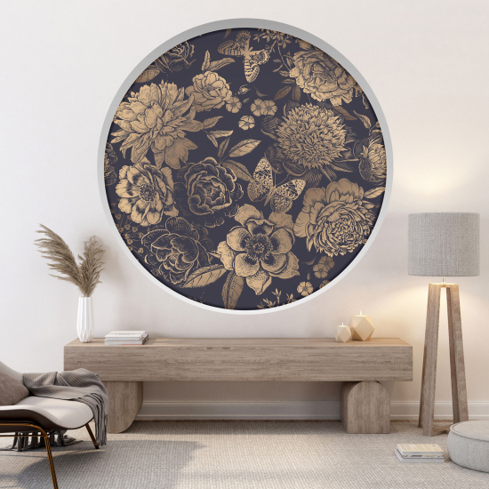 Vinilo Adhesivo Decorativo trampantojo 3D - Flores Mariposas