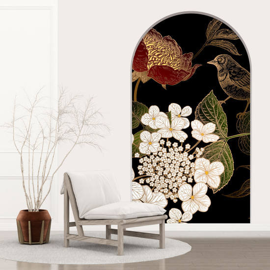 Vinilo Adhesivo Decorativo trampantojo 3D - Flores pájaro
