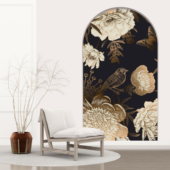 Vinilo Adhesivo Decorativo trampantojo 3D - Flores Pájaro
