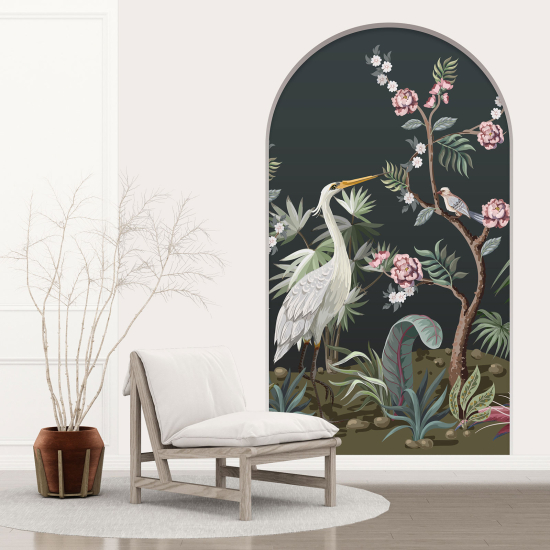 Vinilo Adhesivo Decorativo trampantojo 3D - Flores Pájaro