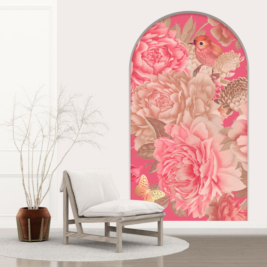 Vinilo Adhesivo Decorativo trampantojo 3D - Flores Pájaro