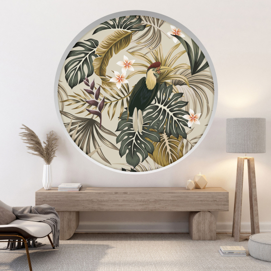 Vinilo Adhesivo Decorativo trampantojo 3D - Flores Pájaro