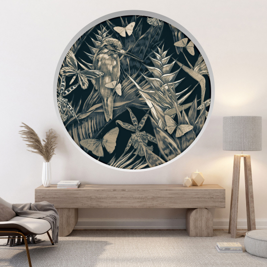 Vinilo Adhesivo Decorativo trampantojo 3D - Flores pájaro