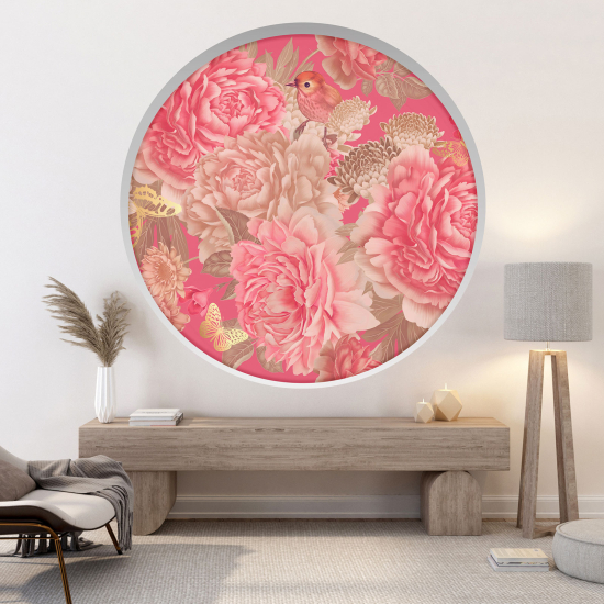Vinilo Adhesivo Decorativo trampantojo 3D - Flores pájaro
