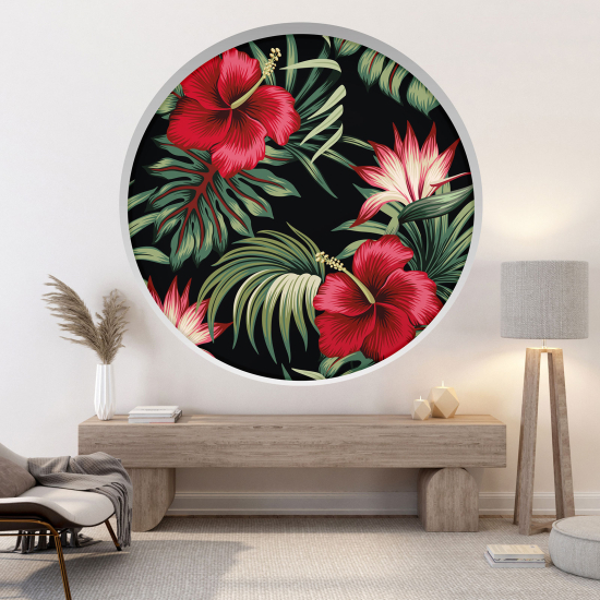 Vinilo Adhesivo Decorativo trampantojo 3D - Flores tropicales