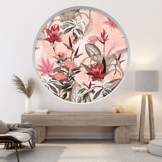 Vinilo Adhesivo Decorativo trampantojo 3D - Flores tropicales