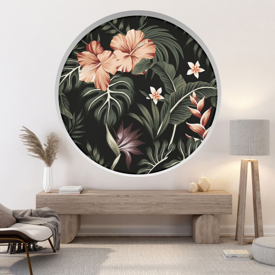 Vinilo Adhesivo Decorativo trampantojo 3D - Flores tropicales