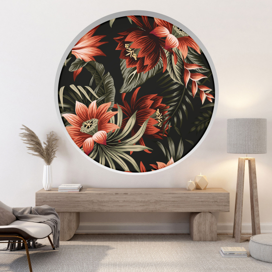 Vinilo Adhesivo Decorativo trampantojo 3D - Flores tropicales