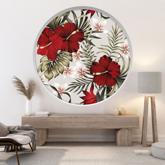 Vinilo Adhesivo Decorativo trampantojo 3D - Flores tropicales