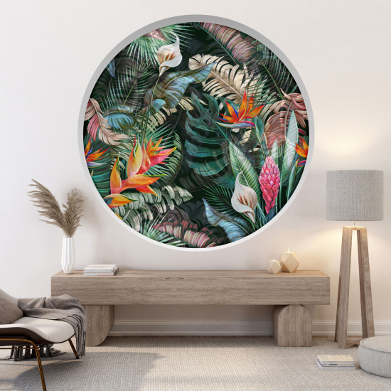 Vinilo Adhesivo Decorativo trampantojo 3D - Flores Tropicales