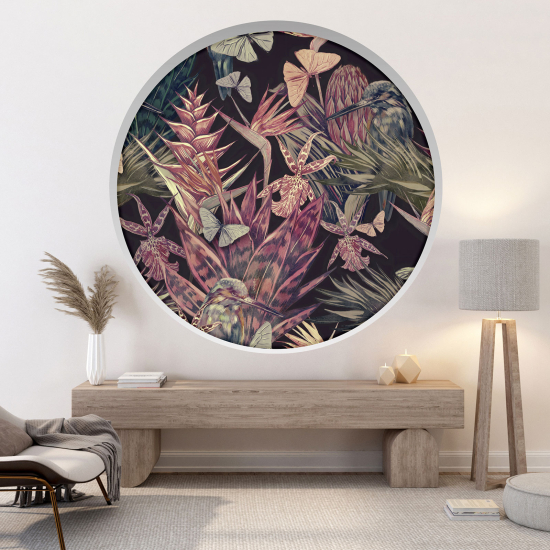 Vinilo Adhesivo Decorativo trampantojo 3D - Flores Tropicales