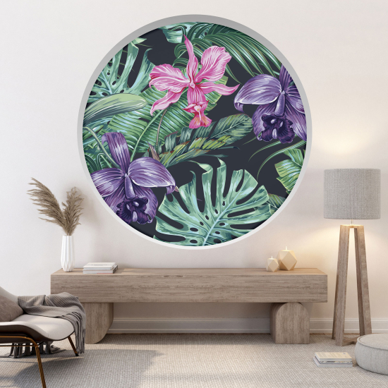 Vinilo Adhesivo Decorativo trampantojo 3D - Flores tropicales
