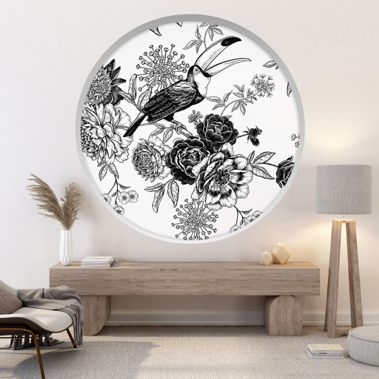 Vinilo Adhesivo Decorativo trampantojo 3D - Flores tucán