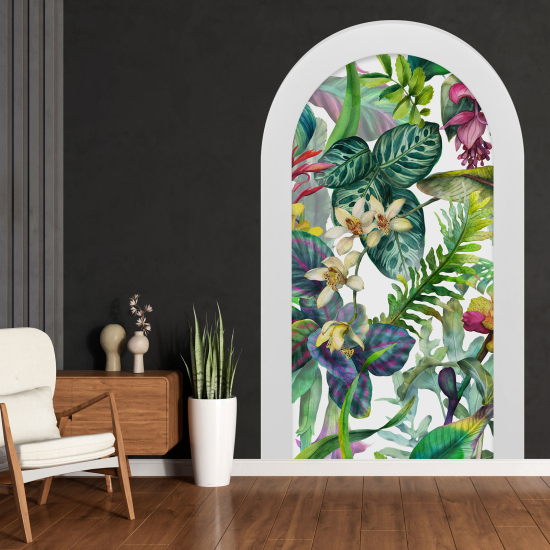 Vinilo Adhesivo Decorativo trampantojo 3D - Hojas Tropicales