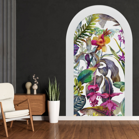 Vinilo Adhesivo Decorativo trampantojo 3D - Hojas Tropicales