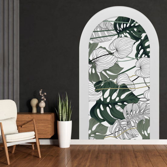 Vinilo Adhesivo Decorativo trampantojo 3D - Hojas Tropicales