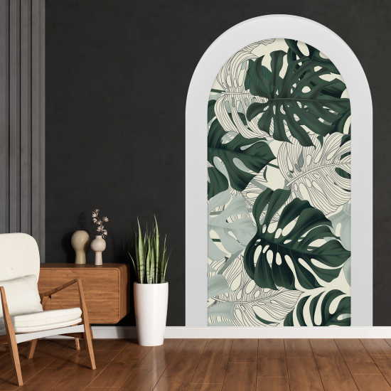 Vinilo Adhesivo Decorativo trampantojo 3D - Hojas Tropicales
