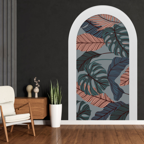 Vinilo Adhesivo Decorativo trampantojo 3D - Hojas tropicales