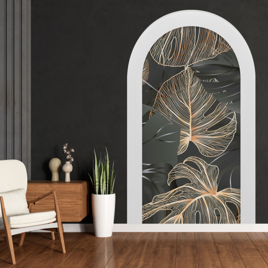 Vinilo Adhesivo Decorativo trampantojo 3D - Hojas Tropicales