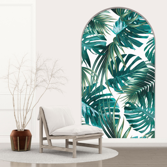 Vinilo Adhesivo Decorativo trampantojo 3D - Hojas Tropicales