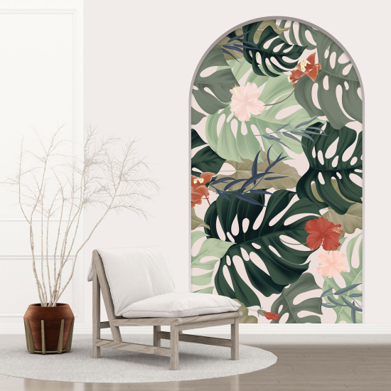 Vinilo Adhesivo Decorativo trampantojo 3D - Hojas Tropicales