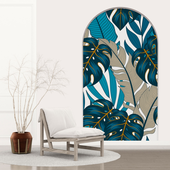 Vinilo Adhesivo Decorativo trampantojo 3D - Hojas Tropicales