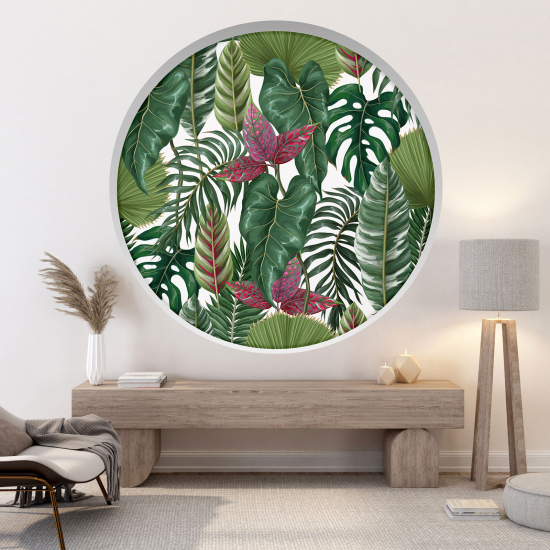 Vinilo Adhesivo Decorativo trampantojo 3D - Hojas Tropicales