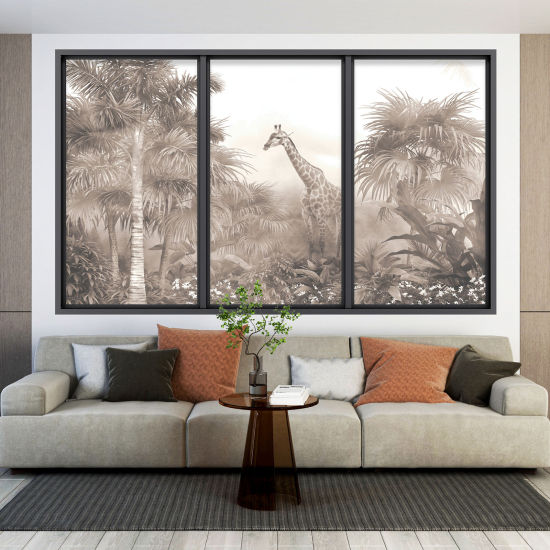 Vinilo Adhesivo Decorativo trampantojo 3D - Jirafa Jungla