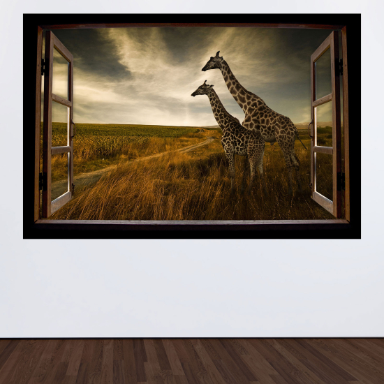 Vinilo Adhesivo Decorativo trampantojo 3D - Jirafas
