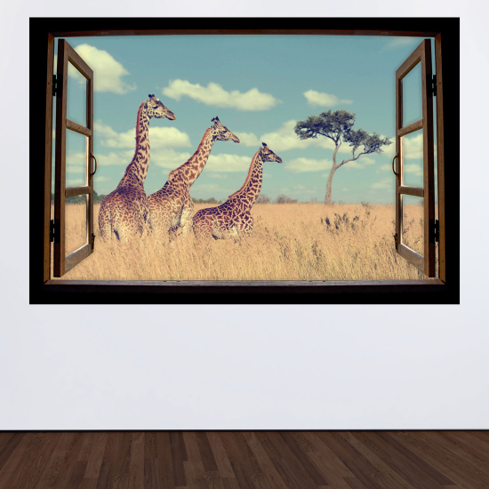 Vinilo Adhesivo Decorativo trampantojo 3D - Jirafas