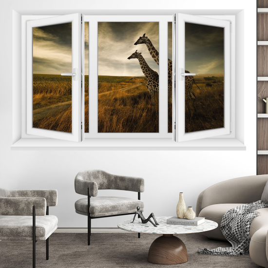 Vinilo Adhesivo Decorativo trampantojo 3D - Jirafas
