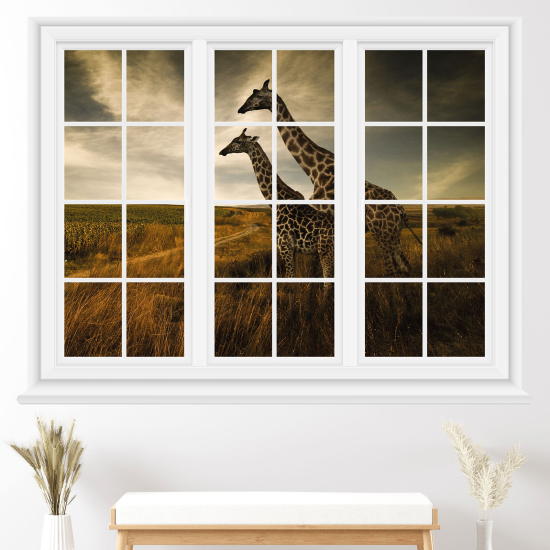 Vinilo Adhesivo Decorativo trampantojo 3D - Jirafas