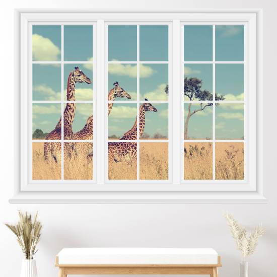 Vinilo Adhesivo Decorativo trampantojo 3D - Jirafas