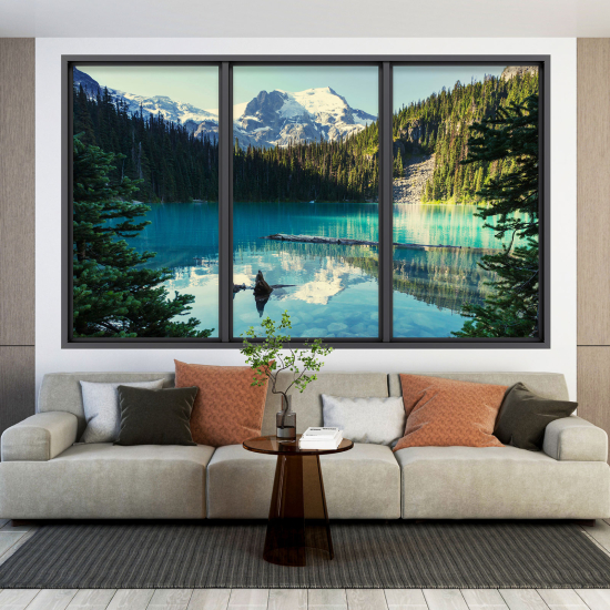 Vinilo Adhesivo Decorativo trampantojo 3D - Lago Montañas
