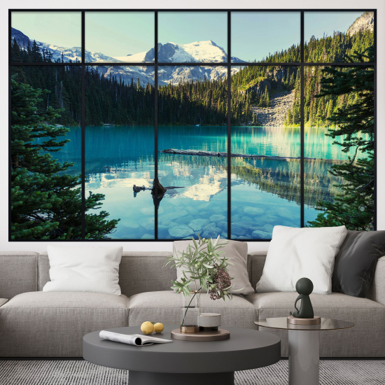 Vinilo Adhesivo Decorativo trampantojo 3D - Lago Montañas