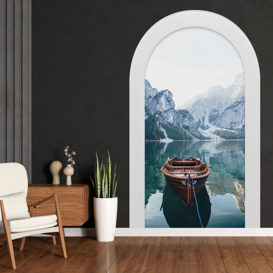 Vinilo Adhesivo Decorativo trampantojo 3D - Lago Montañas
