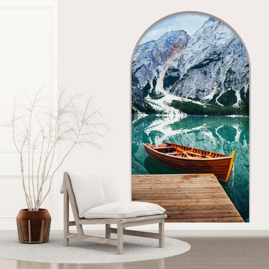 Vinilo Adhesivo Decorativo trampantojo 3D - Lago Montañas